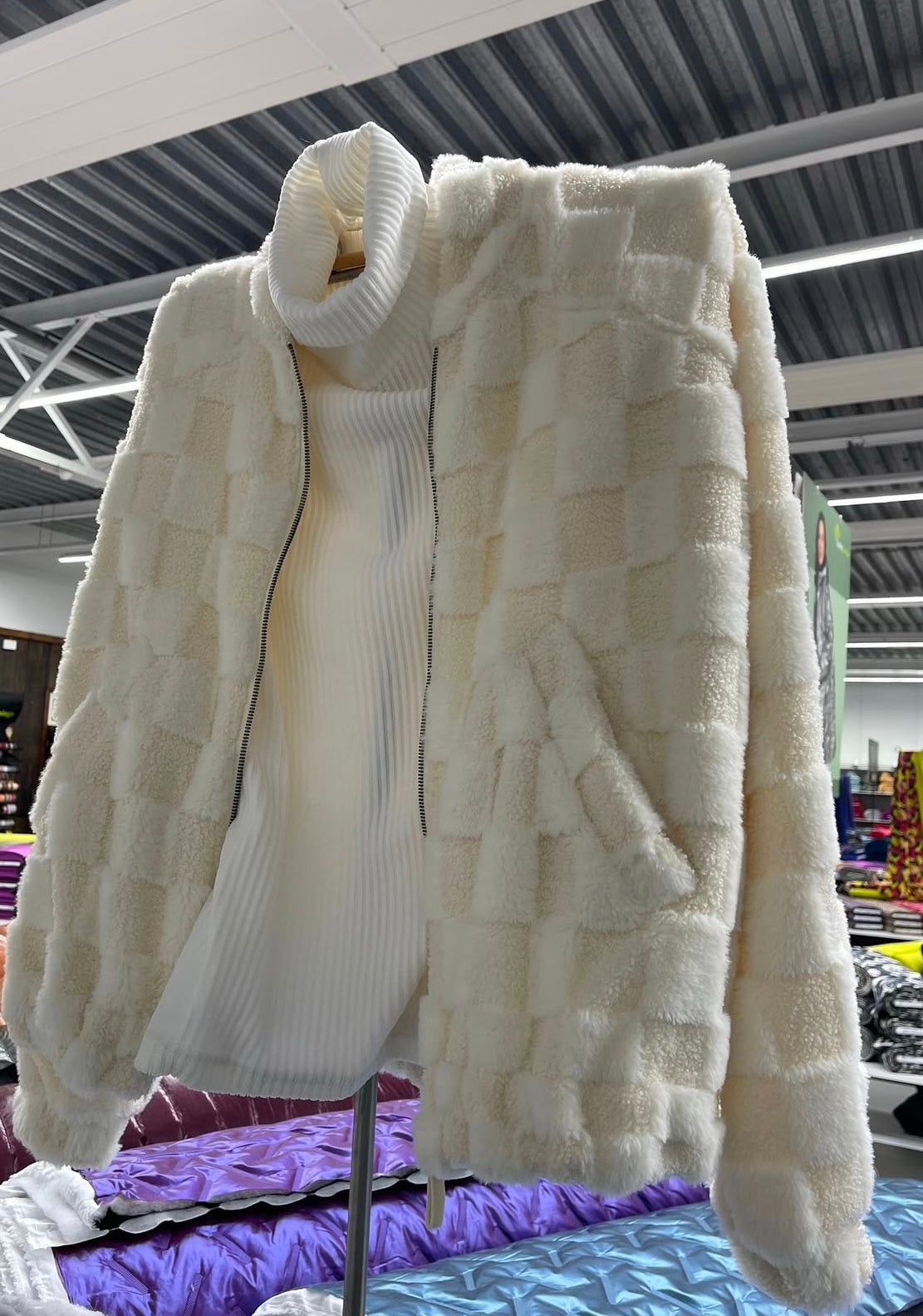 Checkered Fake Fur