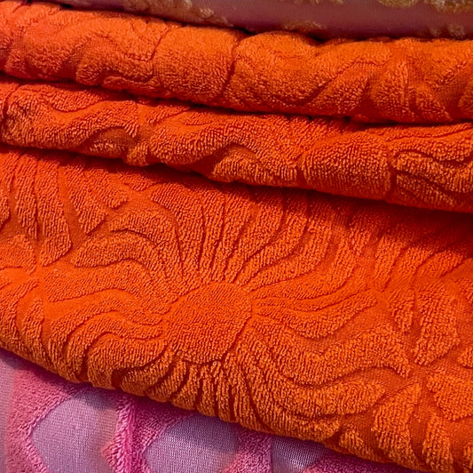 Orange sun-Jacquard cotton terry towel fabric