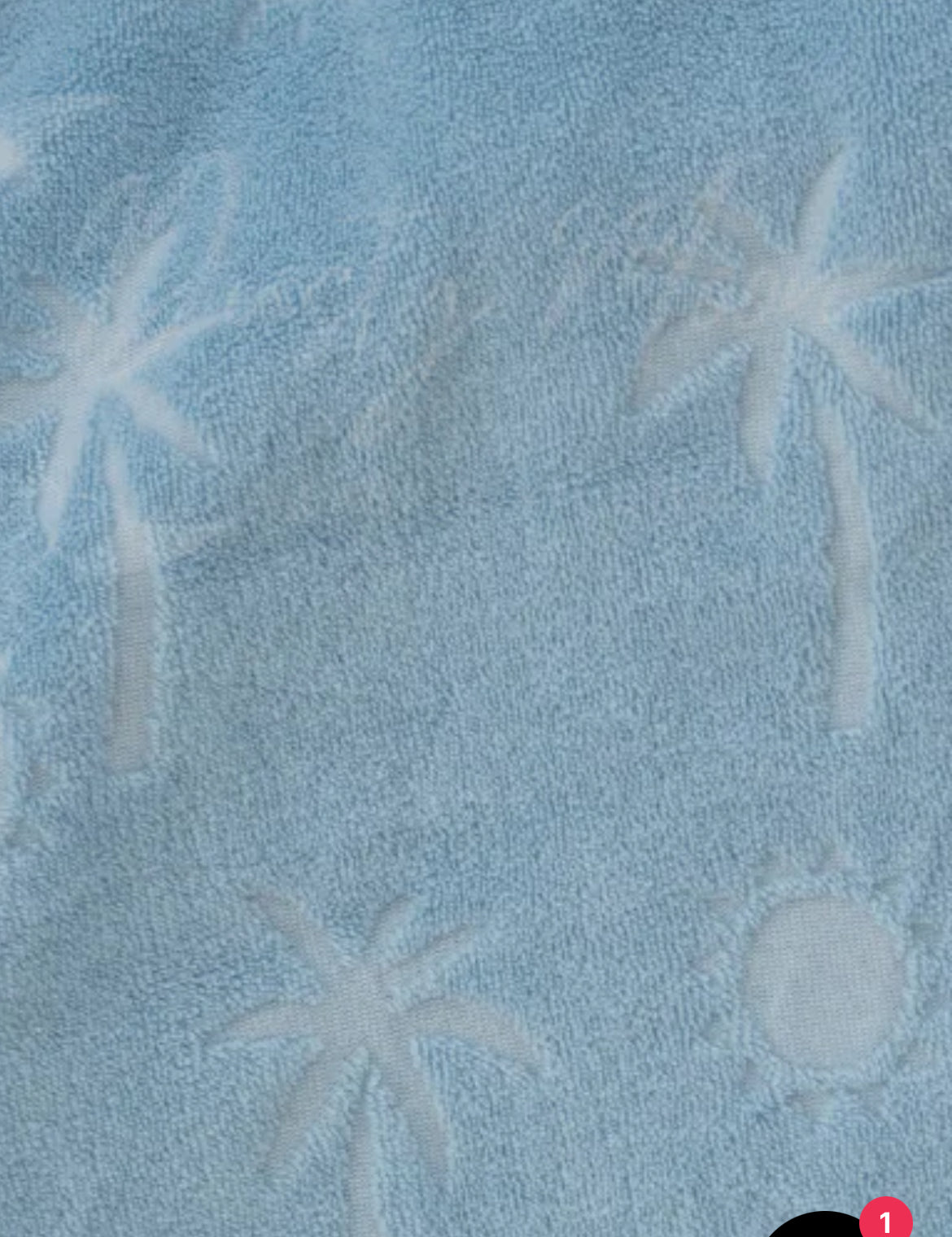 Terry towel blue palm fabric 1.5m
