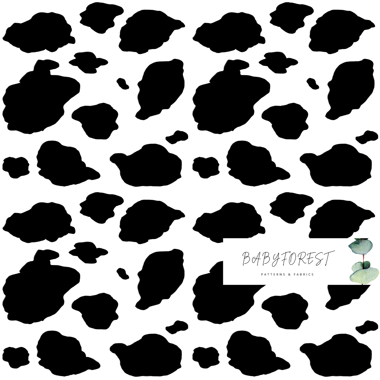 Black and white cow spots