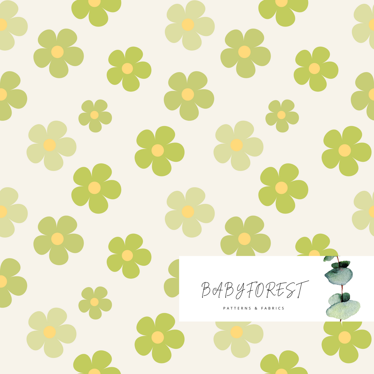 Green floral seamless pattern